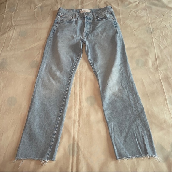 MOTHER- The Scrapper Cuff Ankle Fray Light Wash Lonely Hearts Club Size 25 - Picture 3 of 10